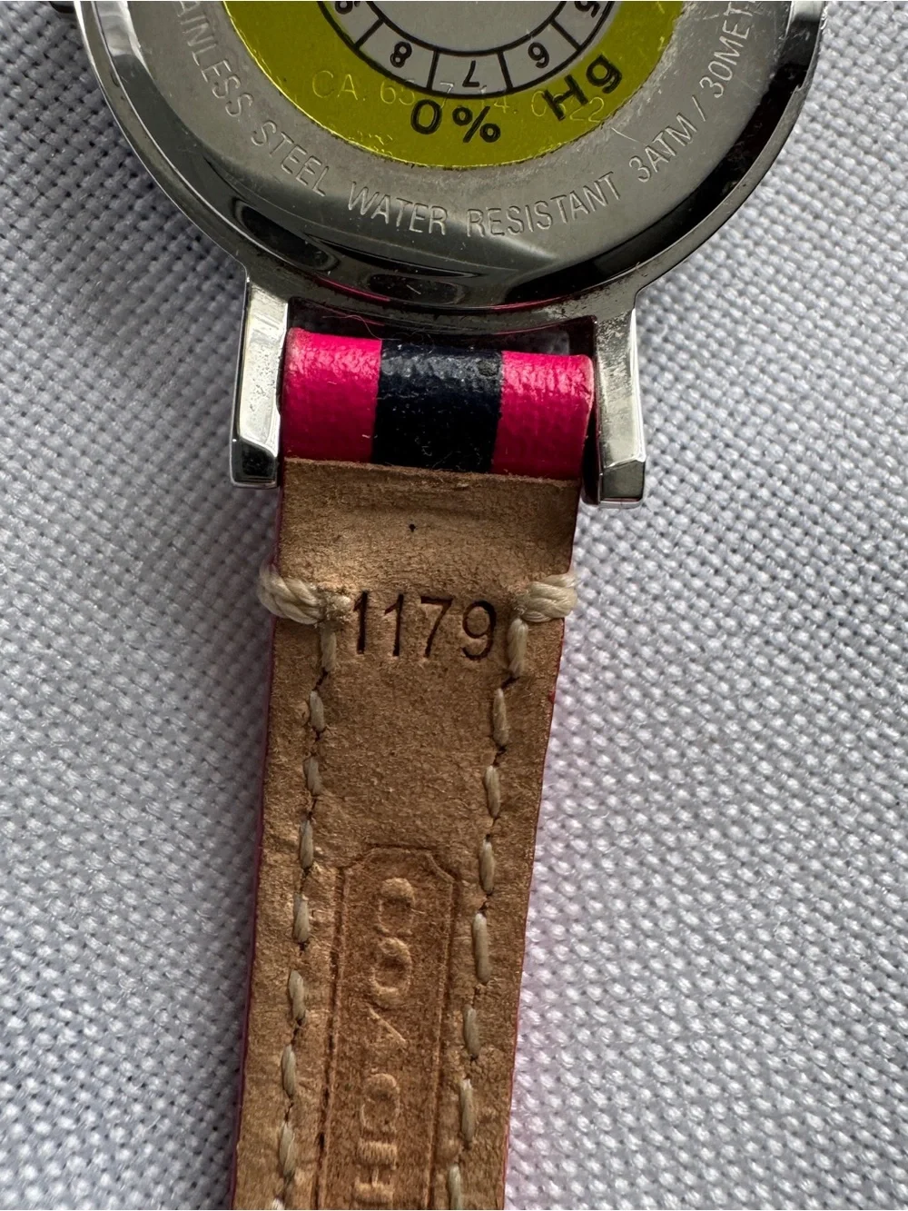 Coach Studio Women’s Watch Pink & Navy Slim Leather Strap 23mm 14501579